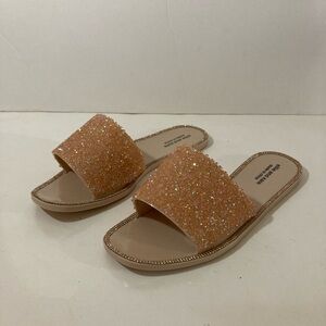 Sparkling Tan Slide Sandals
